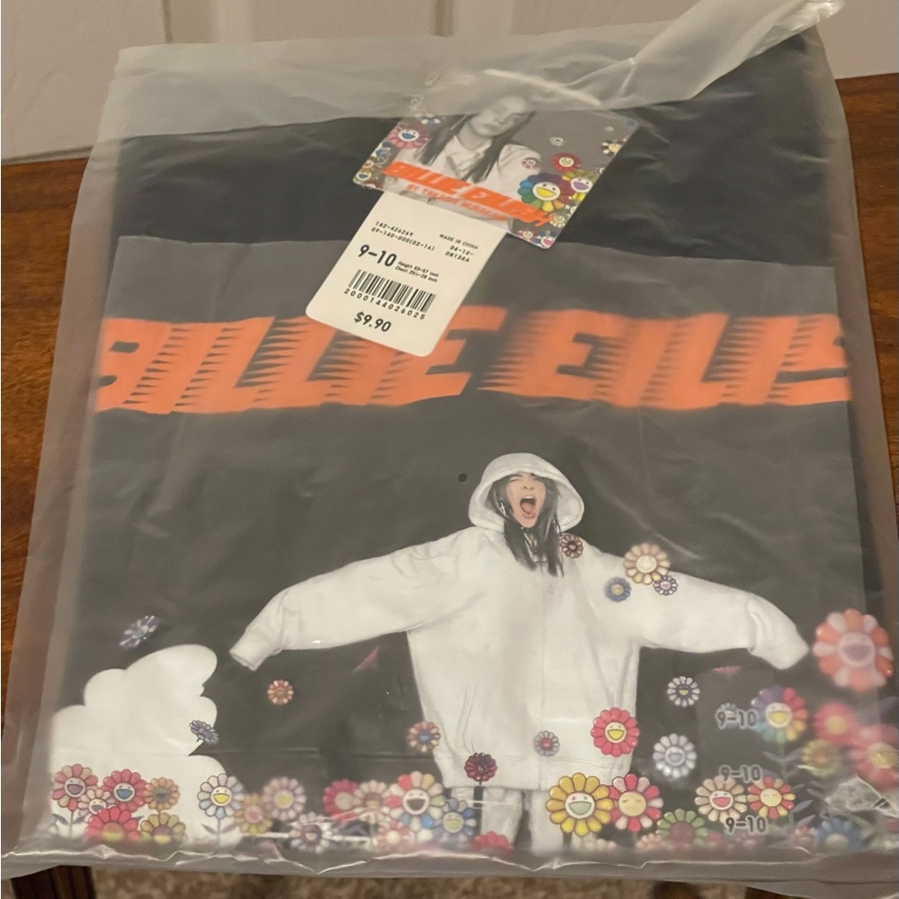 Billie Eilish by Takashi Murakami UNIQLO Flowers UT T-Shirt Black Sz 9/10 NEW